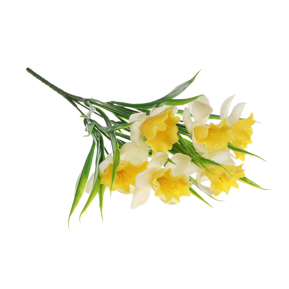 Букет искусственных цветов тм LADECOR нарциссы 32 см, арт.№ 001-004