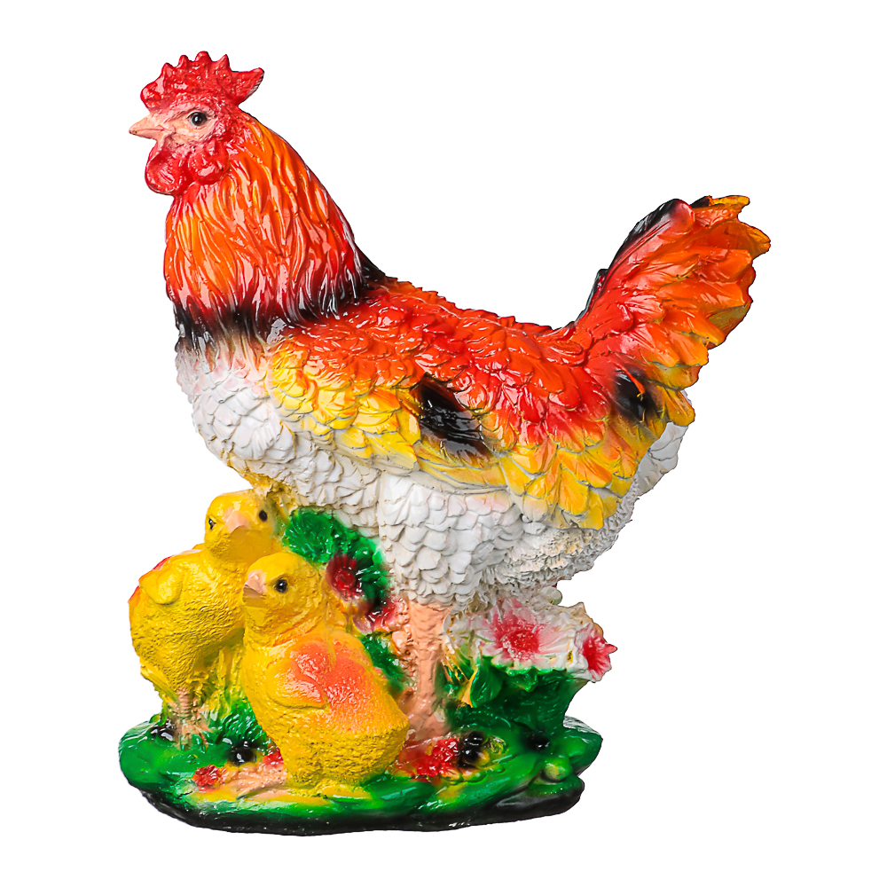 Фигура садовая Курица с цыплятами 33х30см гипс, арт.№ 162-269