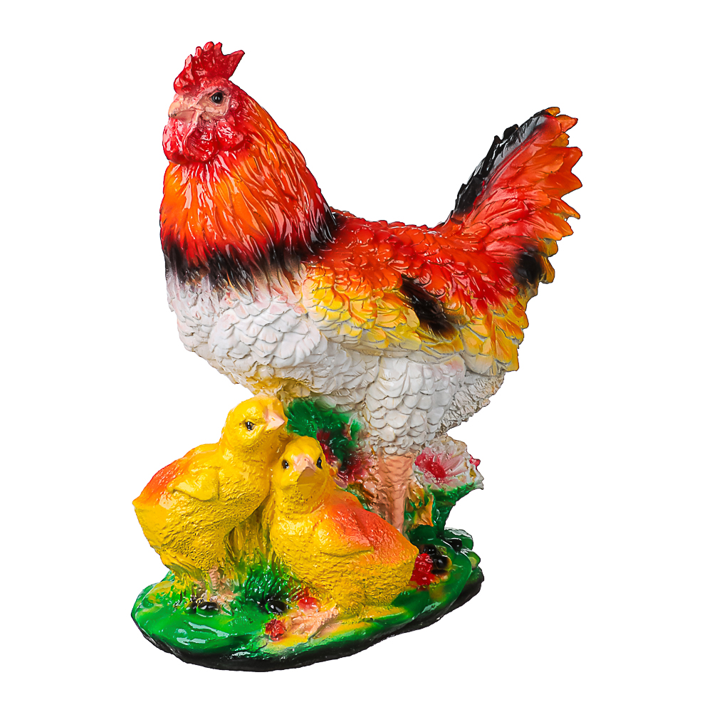 Фигура садовая Курица с цыплятами 33х30см гипс, арт.№ 162-269