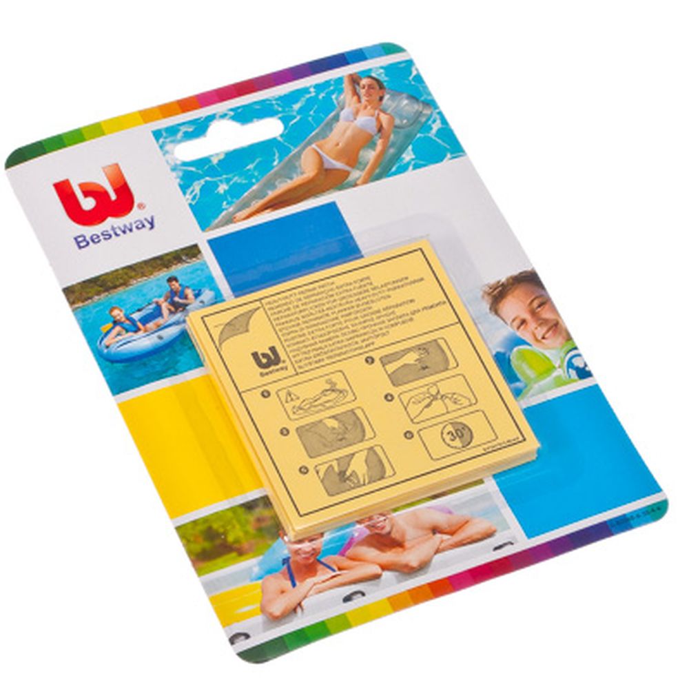BESTWAY Рем.набор: 10 самоклеящихся заплаток из ПВХ повышенной плотности 42,3 кв.см, 62068, арт.№ 332-064