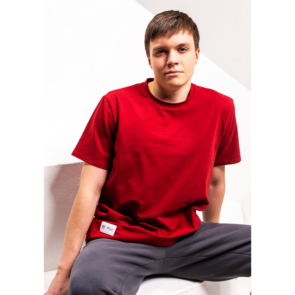 BY Hero Футболка мужская, хлопок, цвет бордо, размер XXL, арт.№ 833-220