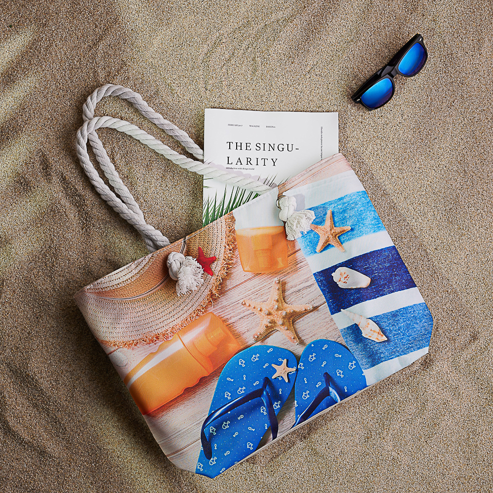 ЮL Сумка пляжная 50x35x15 см, 100% полиэстер, 3 дизайна, арт.№ 337-050