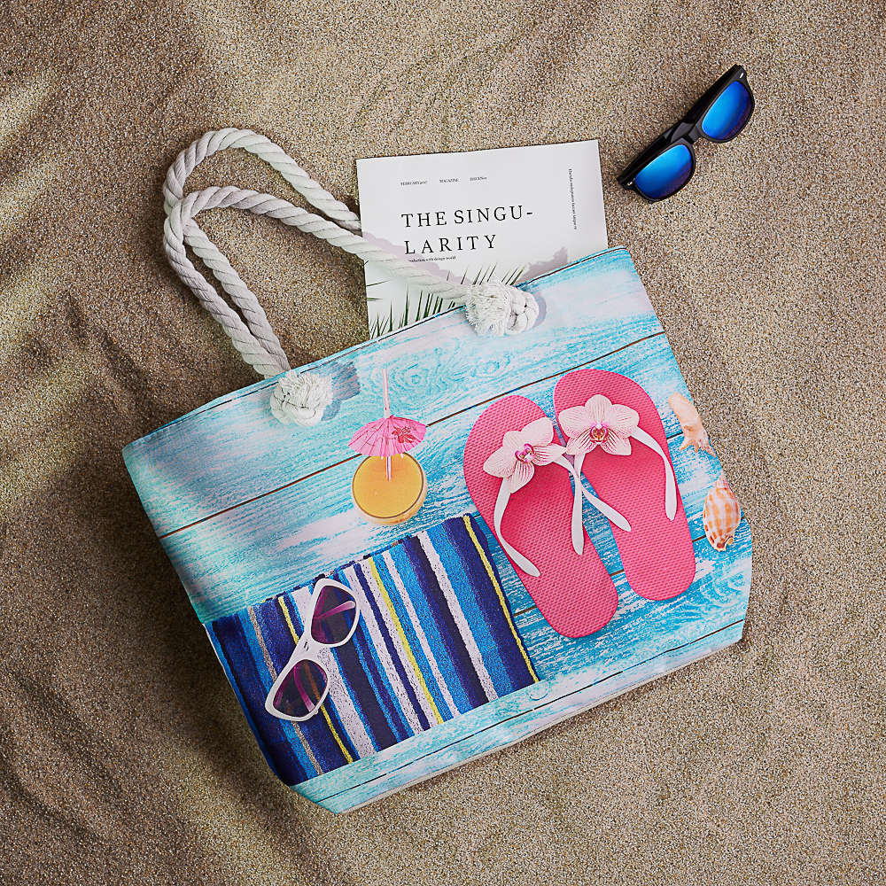 ЮL Сумка пляжная 50x35x15 см, 100% полиэстер, 3 дизайна, арт.№ 337-050