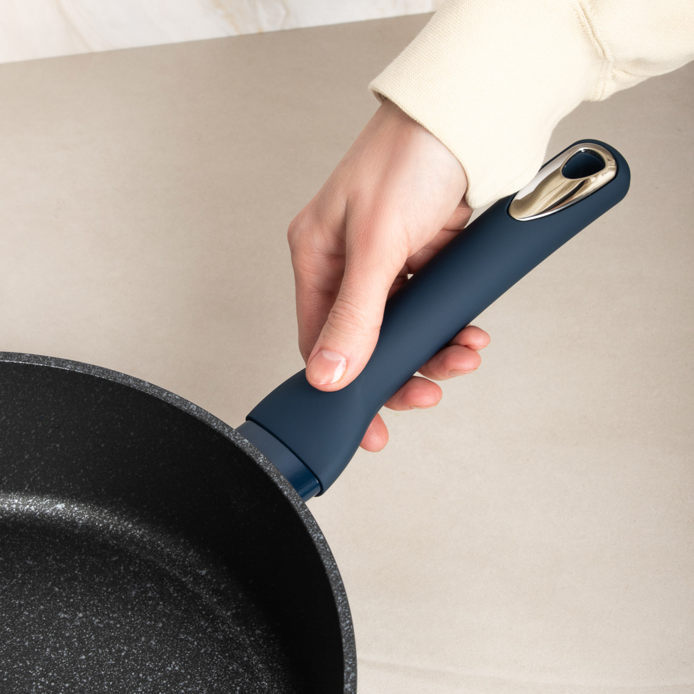 SATOSHI Ривьера Сковорода литая глубокая d24см, антипригарное покрытие мрамор, индукция, арт.№ 846-727