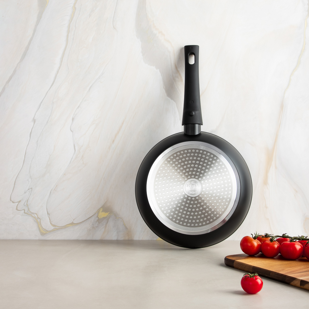 SATOSHI Оникс Сковорода литая d24см, антипригарное покрытие "мрамор", съемная ручка, индукция, арт.№ 846-729