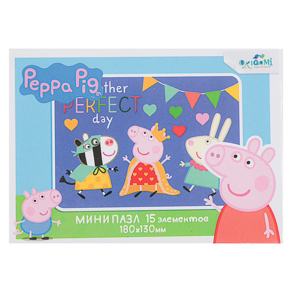 Свинка Пеппа Пазл Мини 15 элементов, 9x2,5x6,5 см, арт.№ 285-258