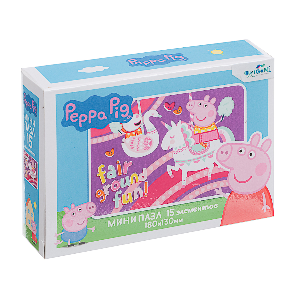 Свинка Пеппа Пазл Мини 15 элементов, 9x2,5x6,5 см, арт.№ 285-258
