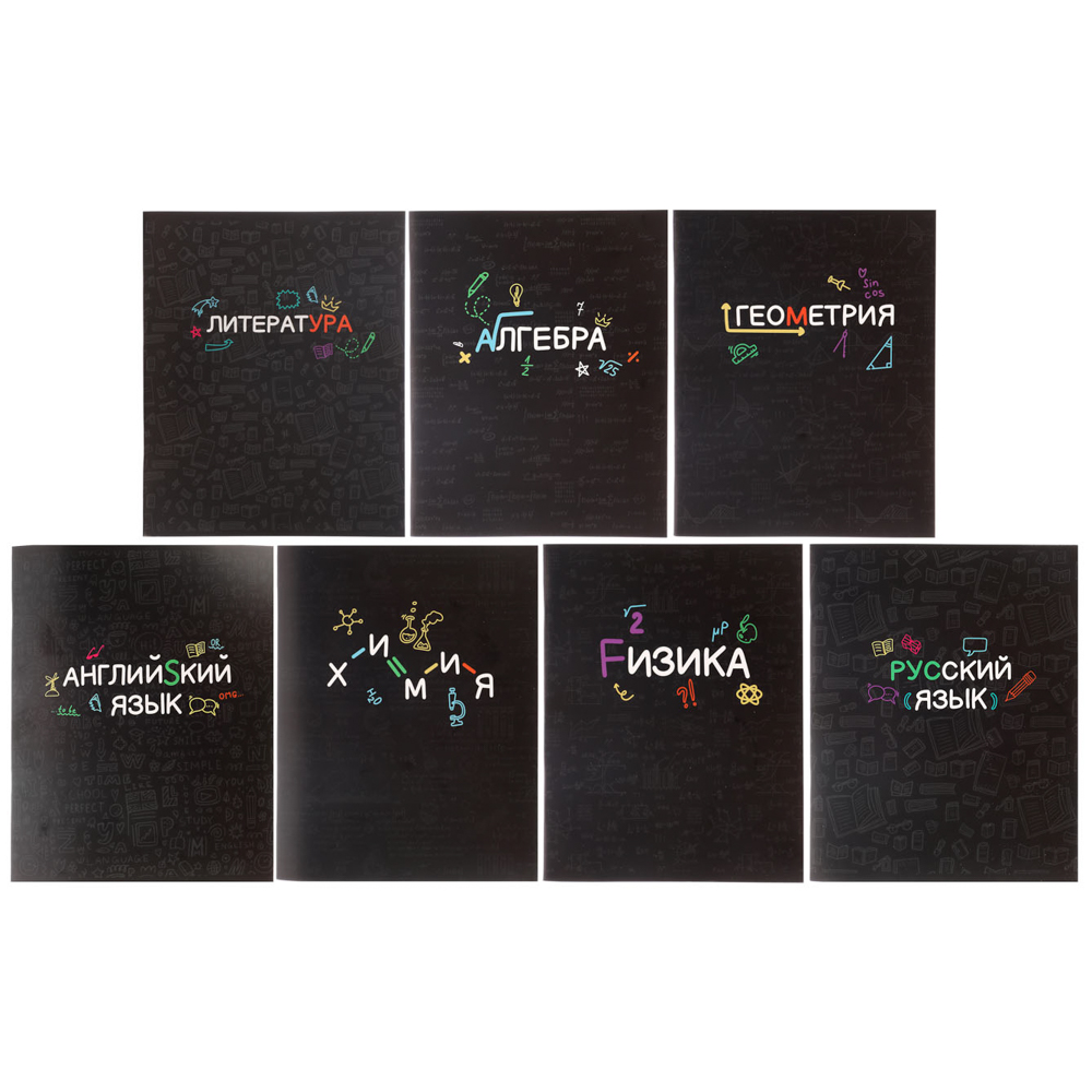 ClipStudio Тетрадь 48л. "Предметная", БЕЛЫЕ ЛИСТЫ, обл.картон, скрепка, 7 видов, справ.мат-л, арт.№ 578-156