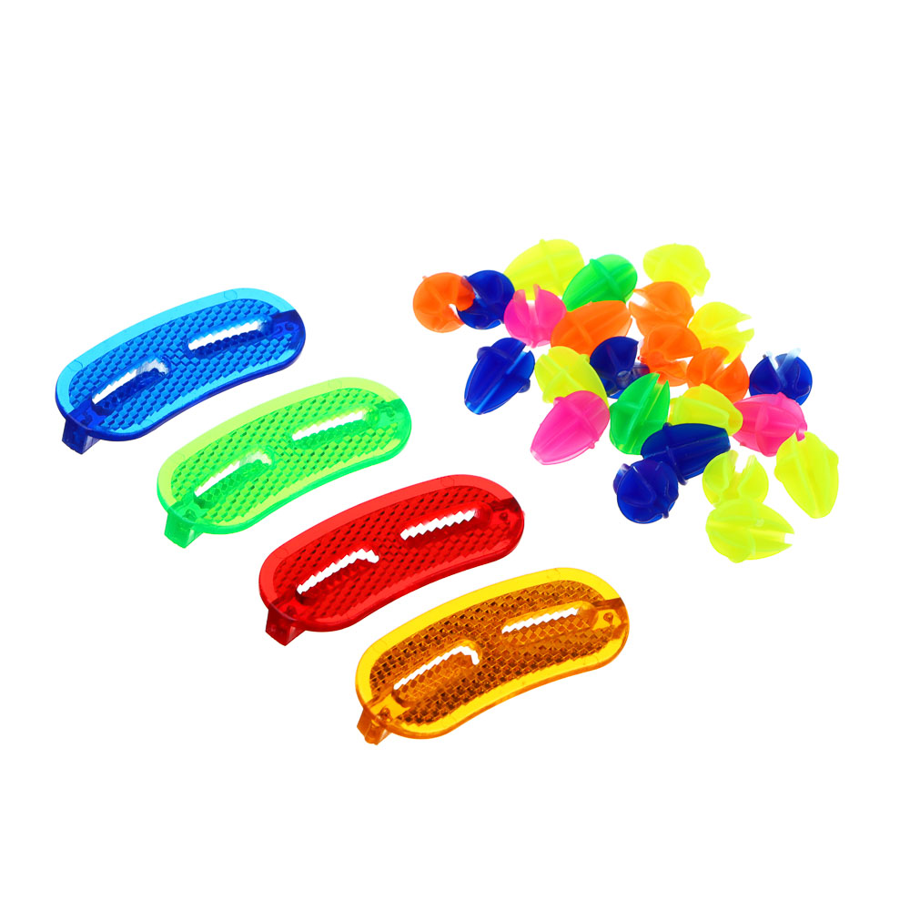 Светоотражатели и бусины на спицы велосипеда, тм BY SPORT, набор 24шт, пластик, арт.№ 195-048