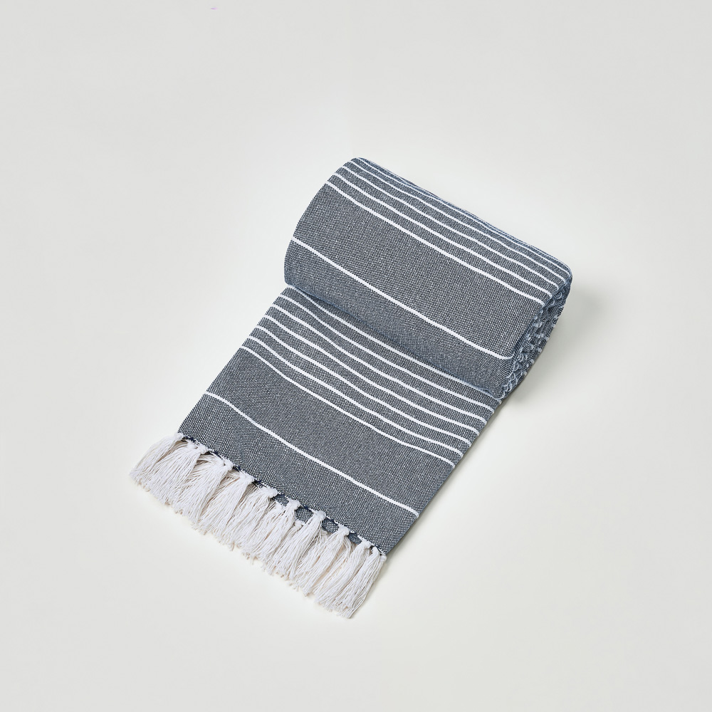 PROVANCE Нэви Плед хлопок 140х200см, синий, арт.№ 486-193