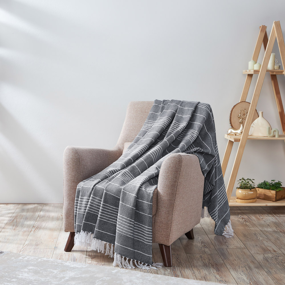 PROVANCE Нэви Плед хлопок 140х200см, синий, арт.№ 486-193