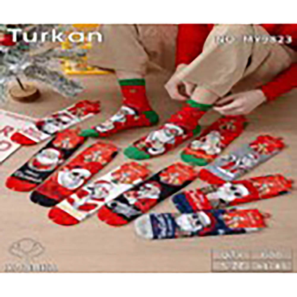 Носки мужские новогодние, тм TURKAN, р. 41-46, 90% хлопок, 8% п/а, 2% лайкра, разноцветные, MY9823, арт.№ 019-685