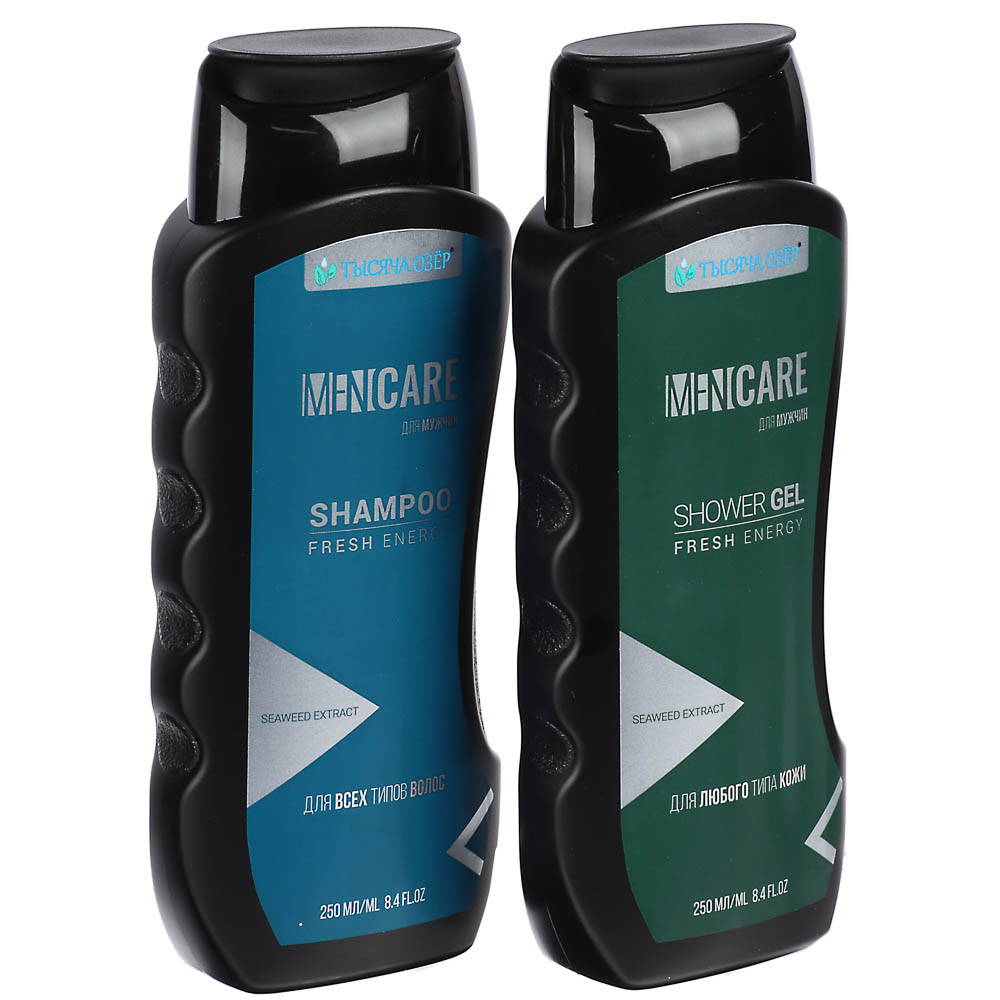 Подарочный набор мужской ТЫСЯЧА ОЗЕР Шампунь для волос+гель д/душа, 2*250мл, арт.№ 954-060