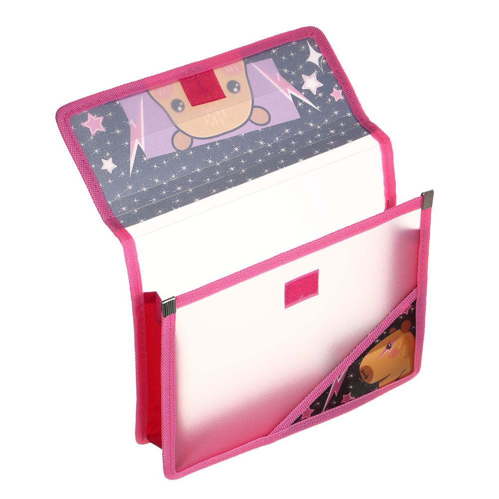 Папка для тетрадей, А5, 24х21см, "Капибара/Бэд Панда", расширение 5см, на липучке, пластик, арт.№ 524-265