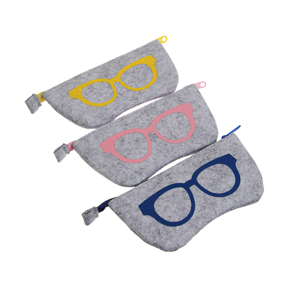 Чехол для очков тм ЮL Фетра мягкий на молнии, ЭВА, фетр, пластик, 17,5х9см, 3 цвета, арт.№ 339-118