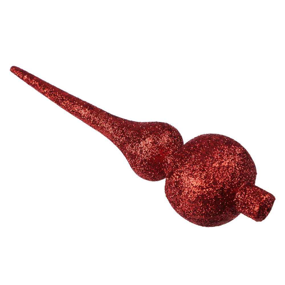 СНОУ БУМ Наконечник на елку “Пика” 18.5 см, глиттер, красный, пластик, арт.№ 344-165
