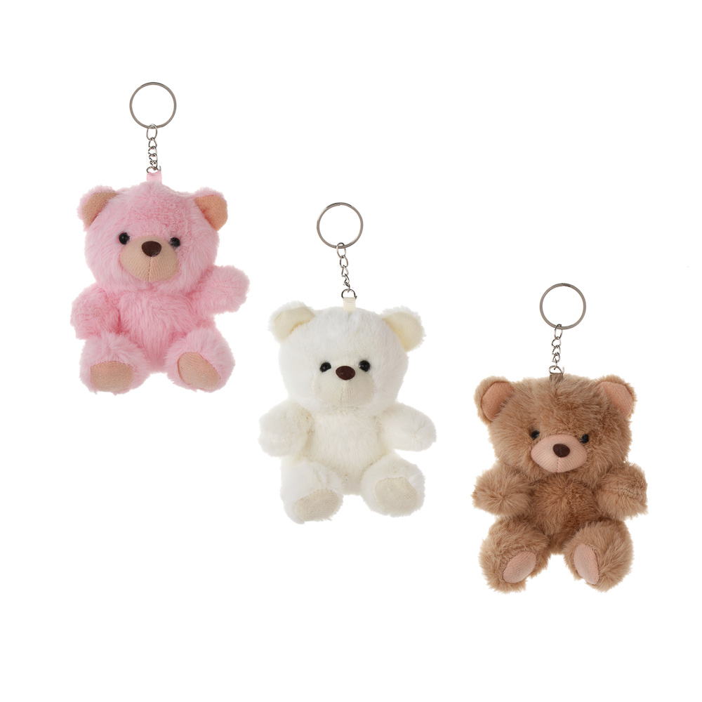 ИГРОЛЕНД Игрушка мягкая "Мишутка" 13 см, с подвесом, полиэстер, 3 цвета, арт.№ 264-509