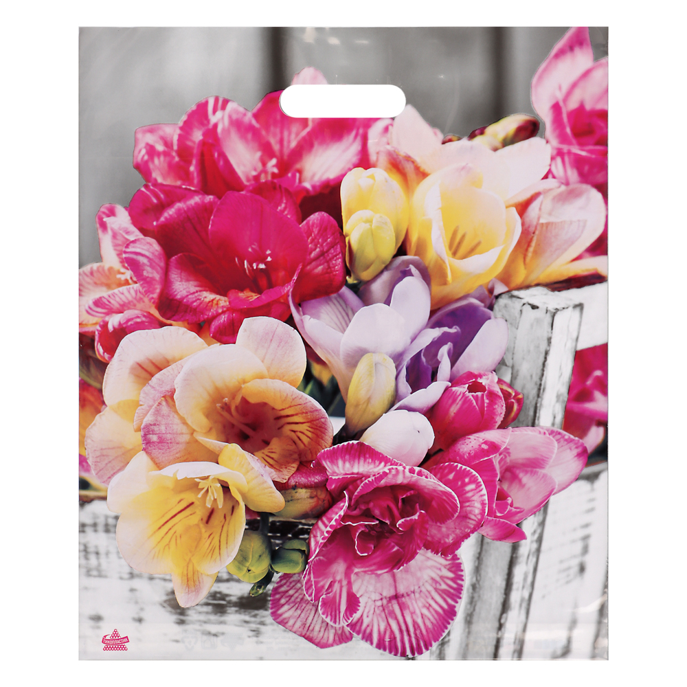 Пакет Цветочная симфония-пакет вырубной, XL 45x38см, 60 мкм, ПВД, арт.№ 568-247