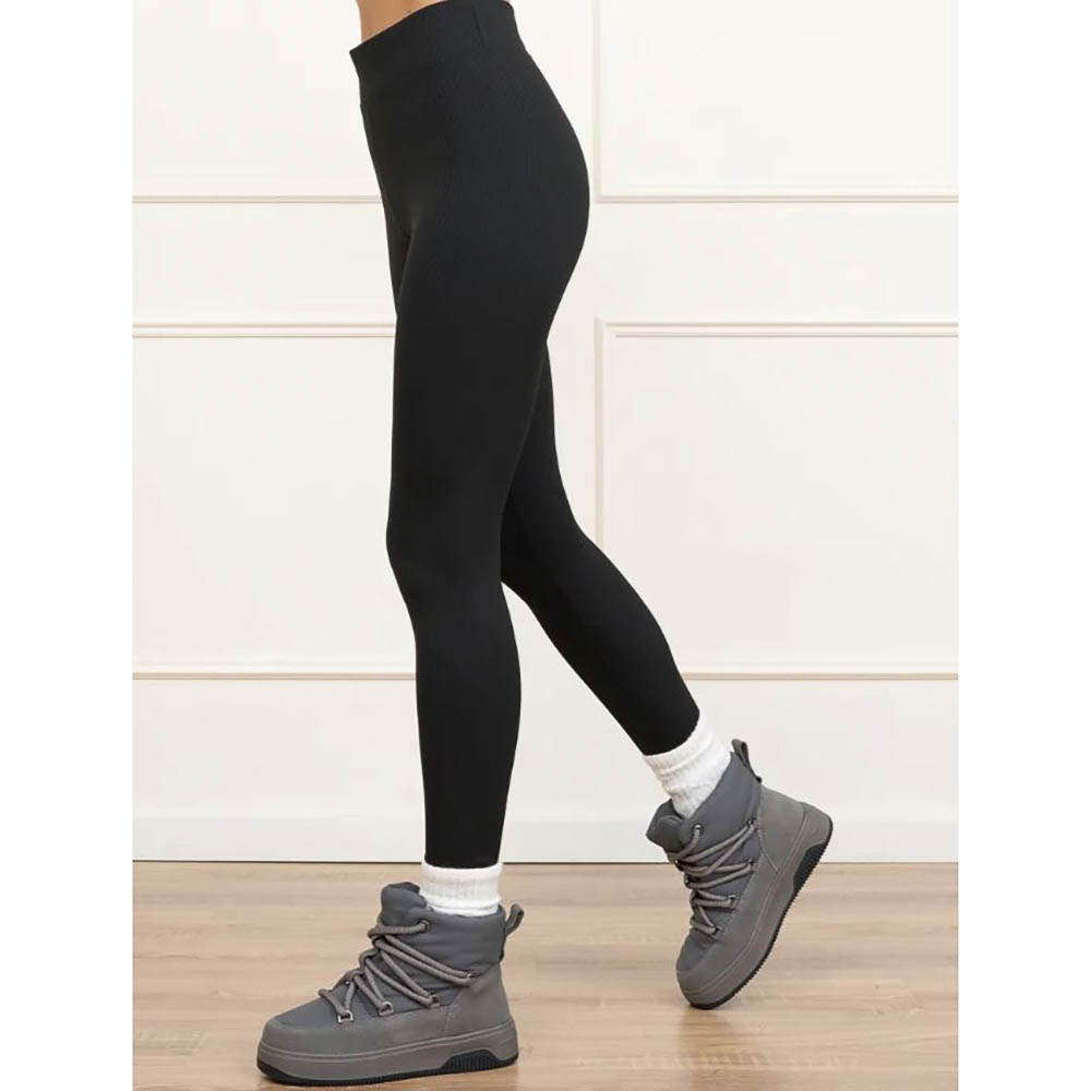 GALANTE Flexara Легинсы утепленные в рубчик 2800D, 90% полиэстер, 10% спандекс, L/XL, черный, арт.№ 048-136