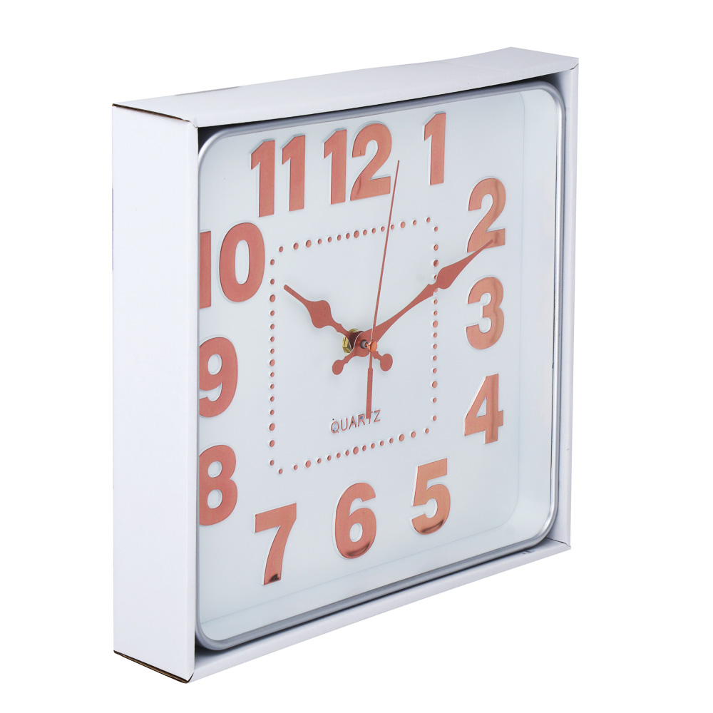 LADECOR CHRONO Часы настенные квадратные, пластик, 25x25x4см, 1xAA, арт.06-5, арт.№ 581-262