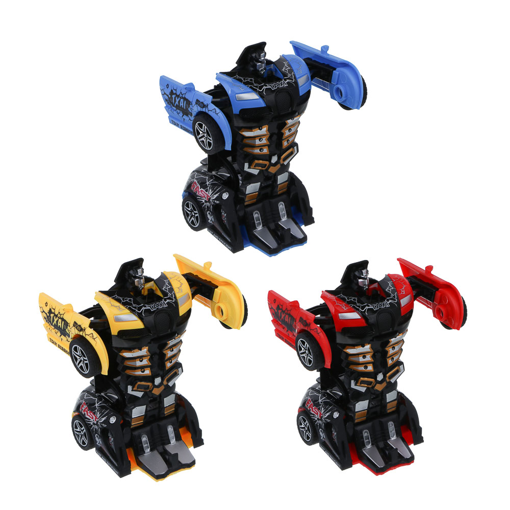 ИГРОЛЕНД Робот трансформирующийся "Герой города",  инерция, ABS, 5,5х12,5х3,8 см, 3 дизайна, арт.№ 296-128