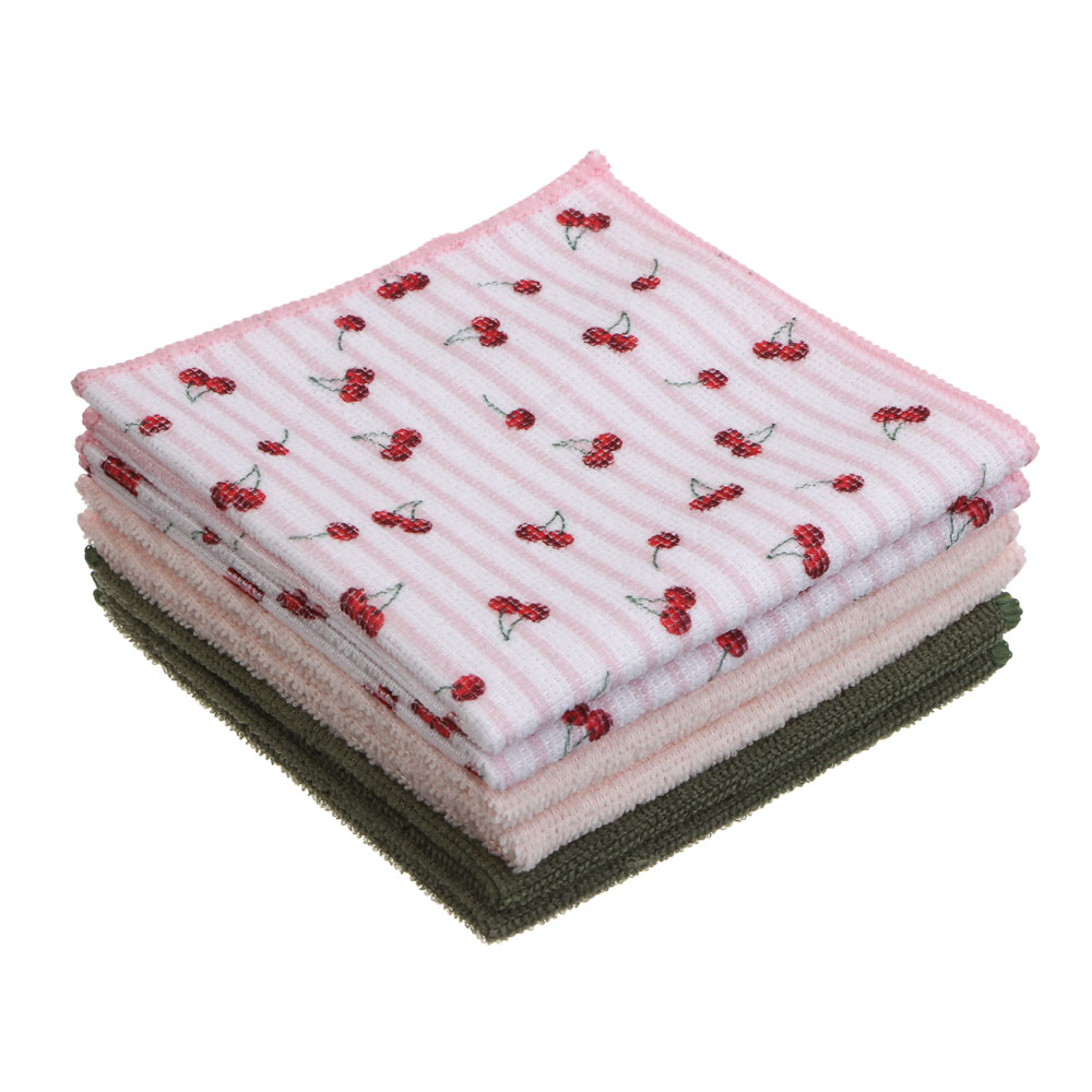 Набор салфеток тм VETTA Черри, 6 шт, 30х30 см, 200г/кв. м., 3 цвета, полиэстер диз2, арт.№ 448-375