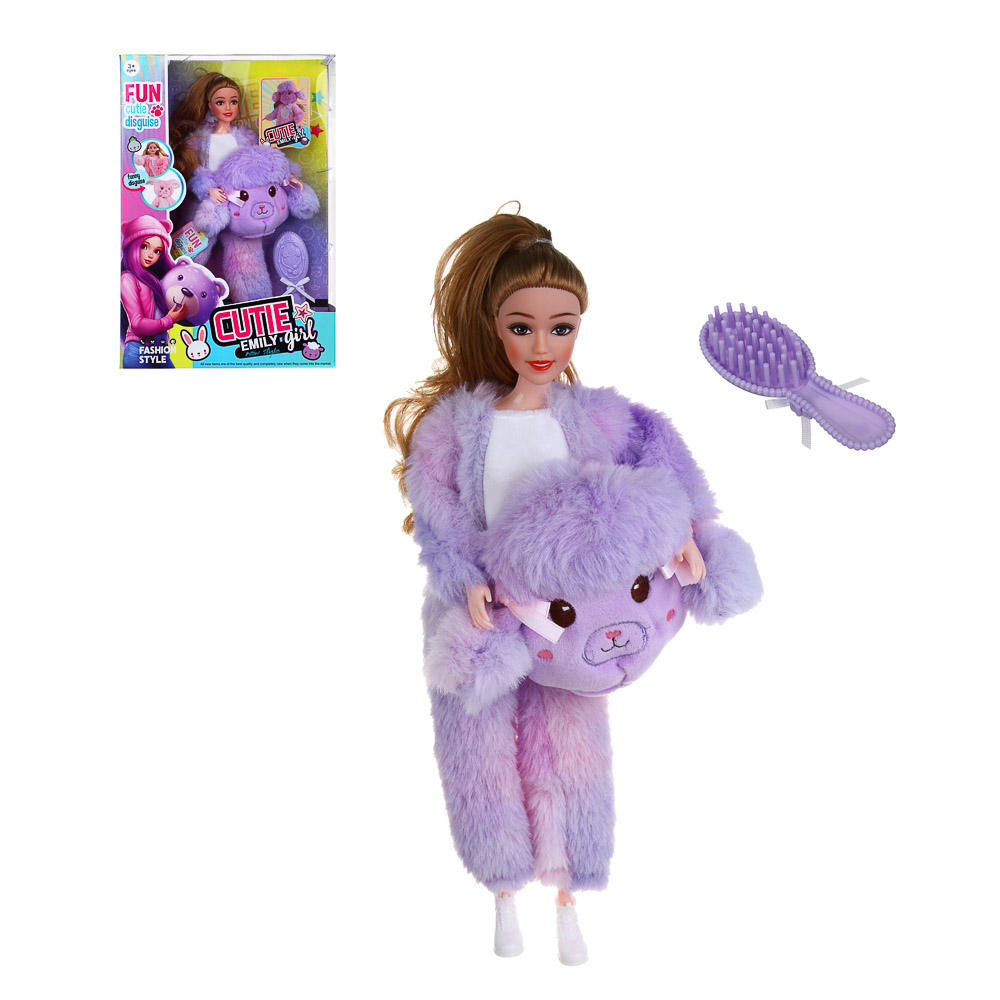 ИГРОЛЕНД Кукла шарнирная 29 см, в костюме с питомцем, ABS, PP, полиэстер, 22х6х32см, 2 дизайна, арт.№ 436-170