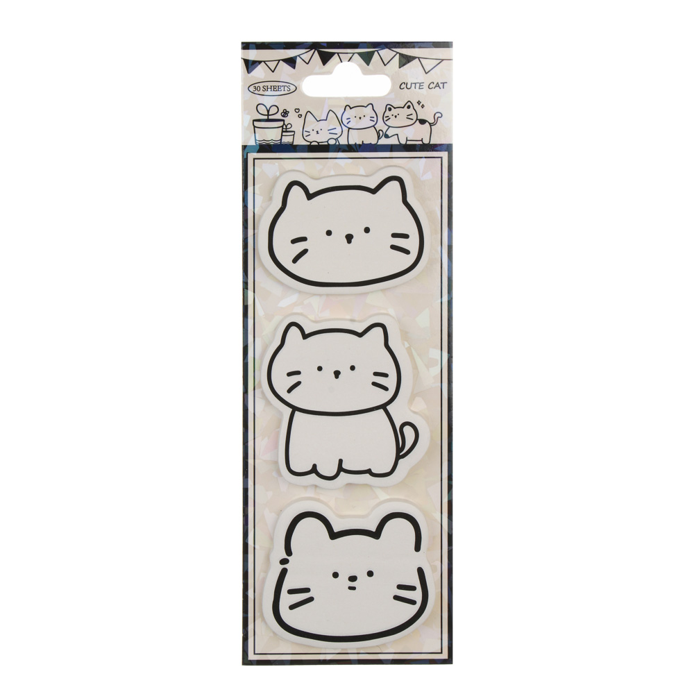 Набор клейкой бумаги для заметок, фигур. листы "Друзья Товарищи" 6х18см.,4,8х4,8см,80г,блок по 30л., арт.№ 557-117