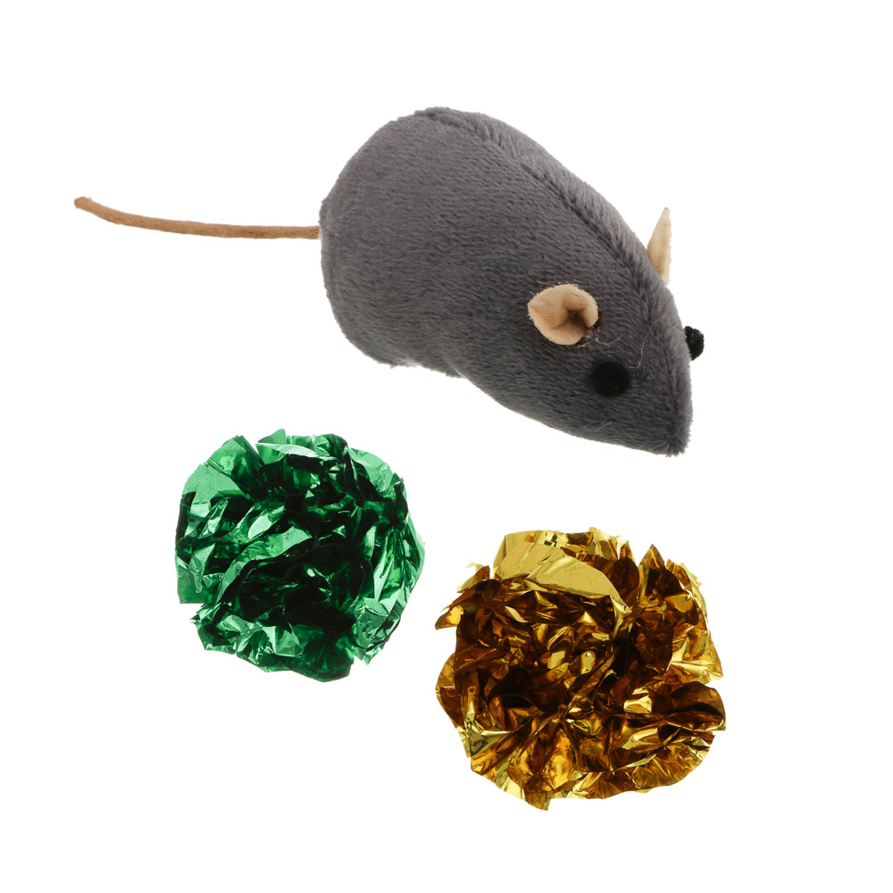 Набор игрушек для кошек тм VETTA, мышь с шуршалками, 3шт, арт.№ 273-527