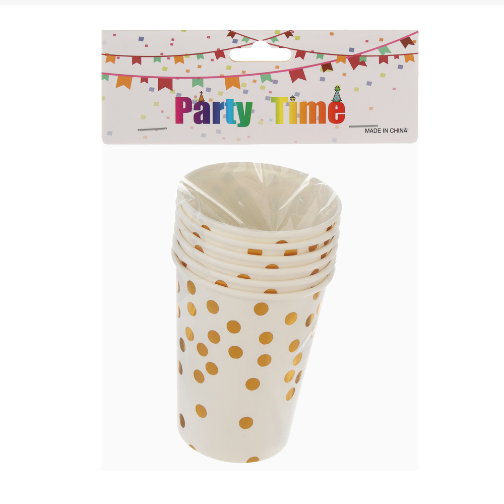 Fntastic Набор стаканов одноразовых, 6 шт, 250 мл, бумага, черный, белый, арт.№ 530-392