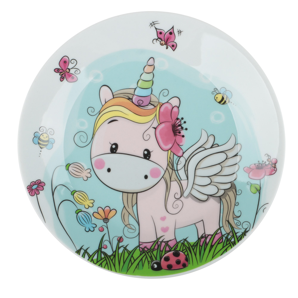 Набор посуды 3пр, тм MILLIMI Единорог, фарфор, арт.№ 829-235