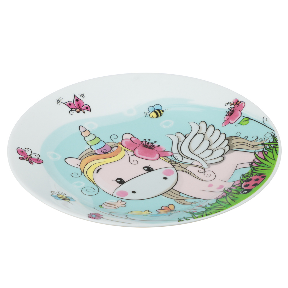 Набор посуды 3пр, тм MILLIMI Единорог, фарфор, арт.№ 829-235