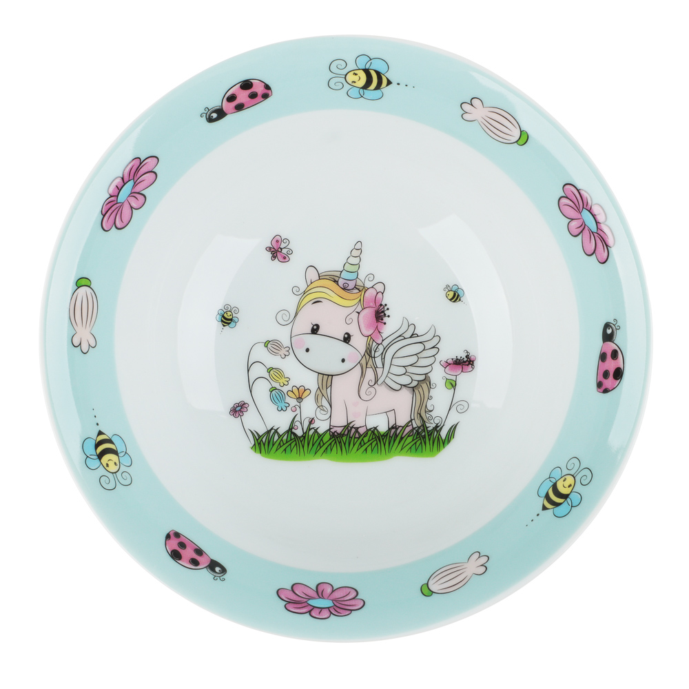 Набор посуды 3пр, тм MILLIMI Единорог, фарфор, арт.№ 829-235