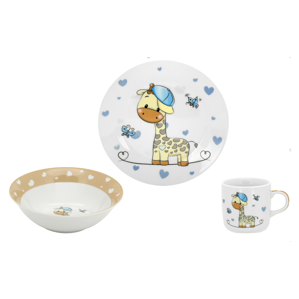 Набор посуды 3пр, тм MILLIMI Жираф, фарфор, арт.№ 829-236