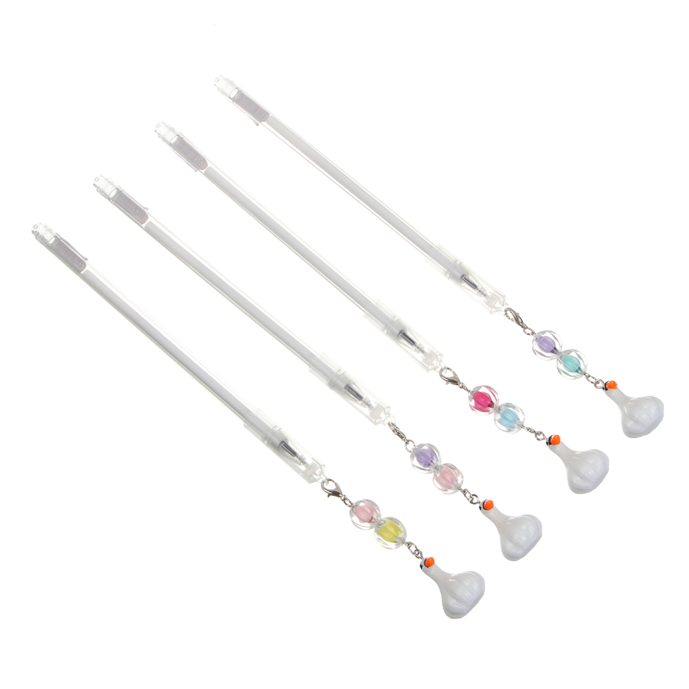 Ручка гелевая черная 0,7мм, с подвеской из акрила "Гуси", шоу-бокс, арт.№ 591-341