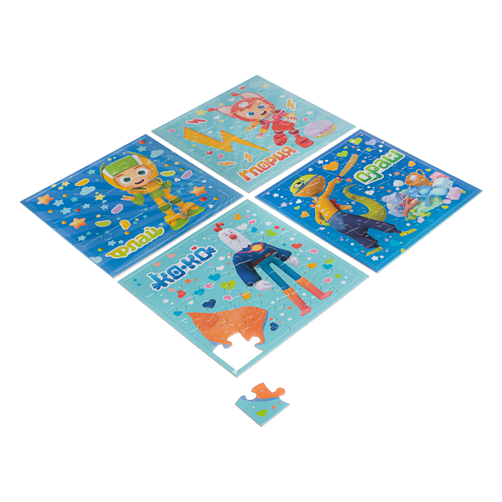 Геройчики Пазл 4в1 (9-16-25-36), Бублик и друзья, 18x5x18 см, арт.№ 285-262