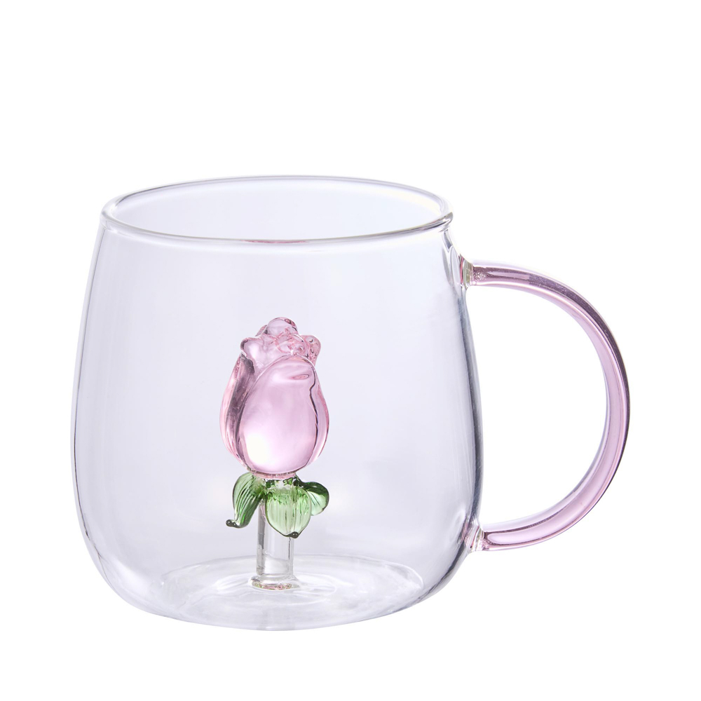 Кружка тм MILLIMI Роза, 390мл, стекло, арт.№ 878-684