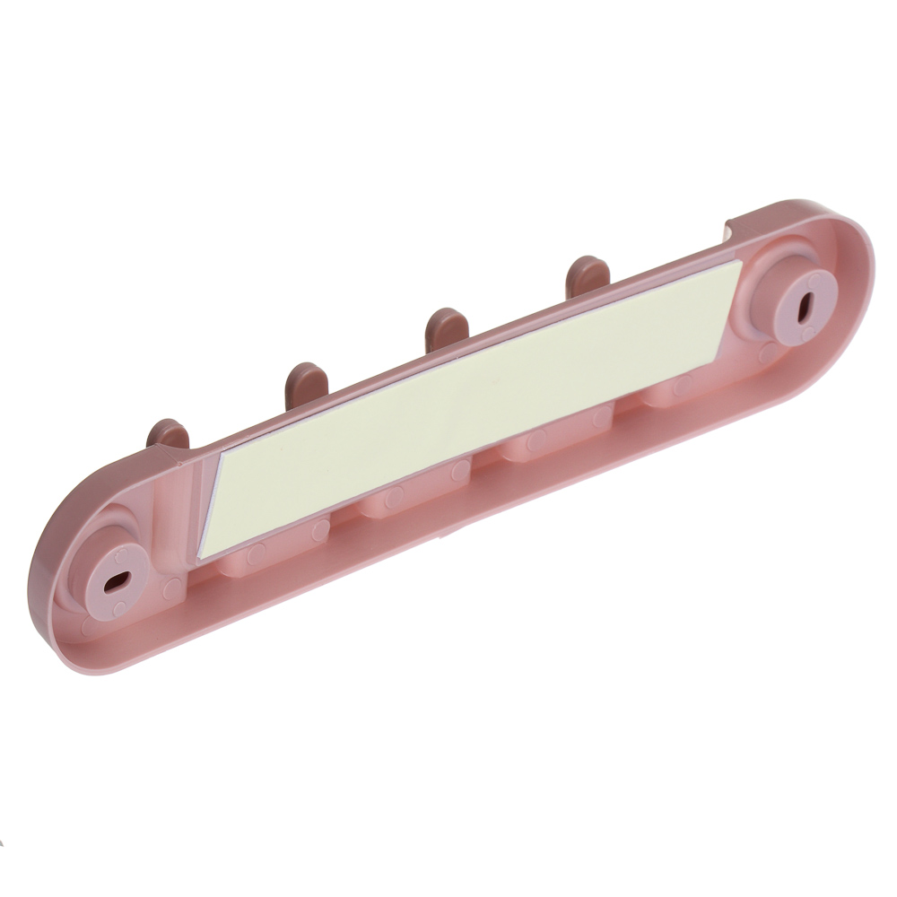 VETTA Classic Планка для ванной комнаты, пластик, 4 крючка, 28х5,5х3 см, пудровый, арт.№ 478-304