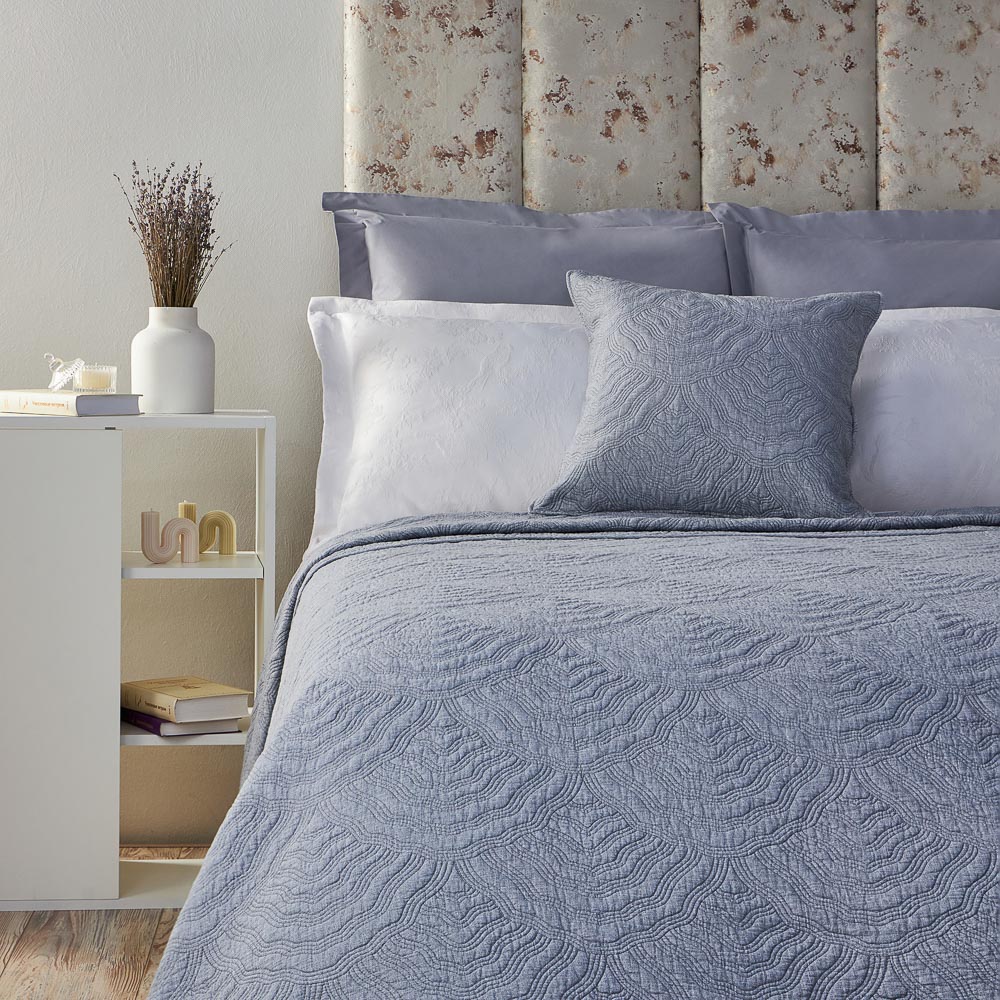 BY COLLECTION Чехол для подушки с узором 50х50см, 100% хлопок, светло-серый, арт.№ 497-095