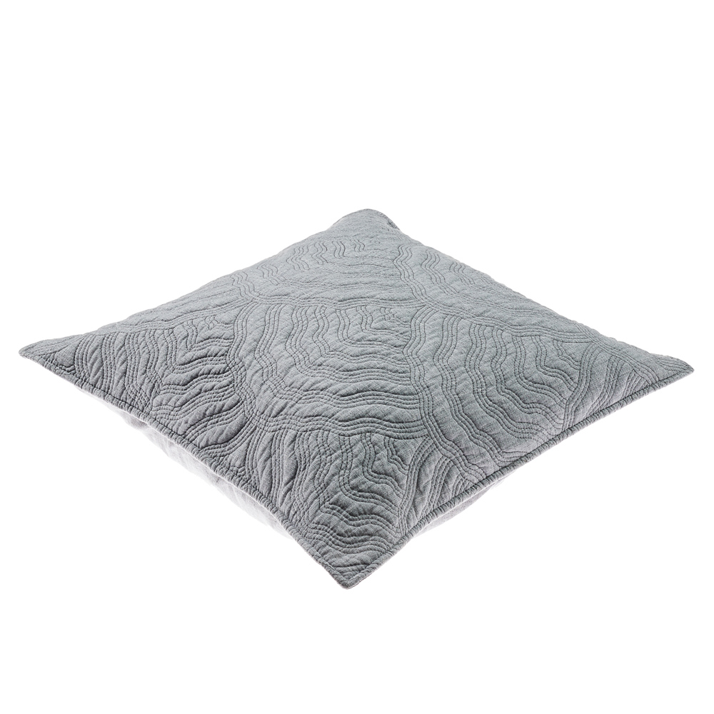 BY COLLECTION Чехол для подушки с узором 50х50см, 100% хлопок, светло-серый, арт.№ 497-095