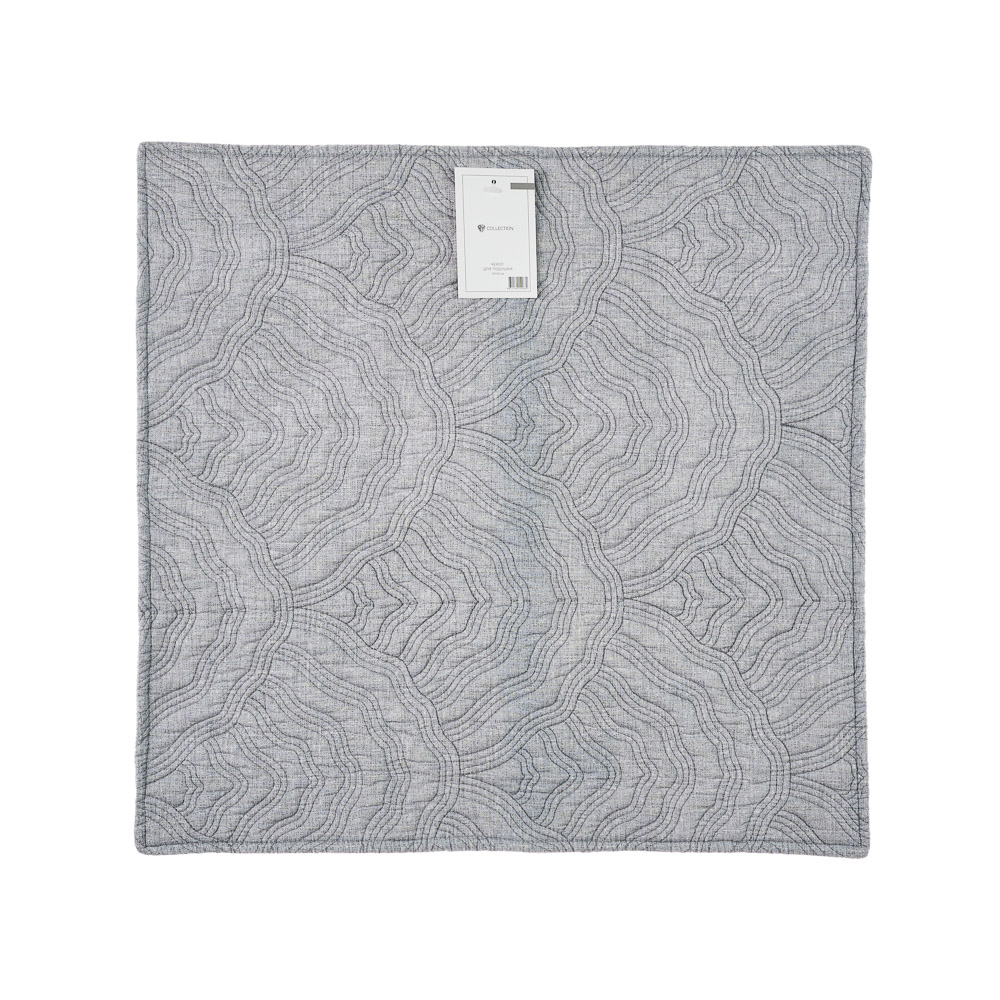 BY COLLECTION Чехол для подушки с узором 50х50см, 100% хлопок, светло-серый, арт.№ 497-095