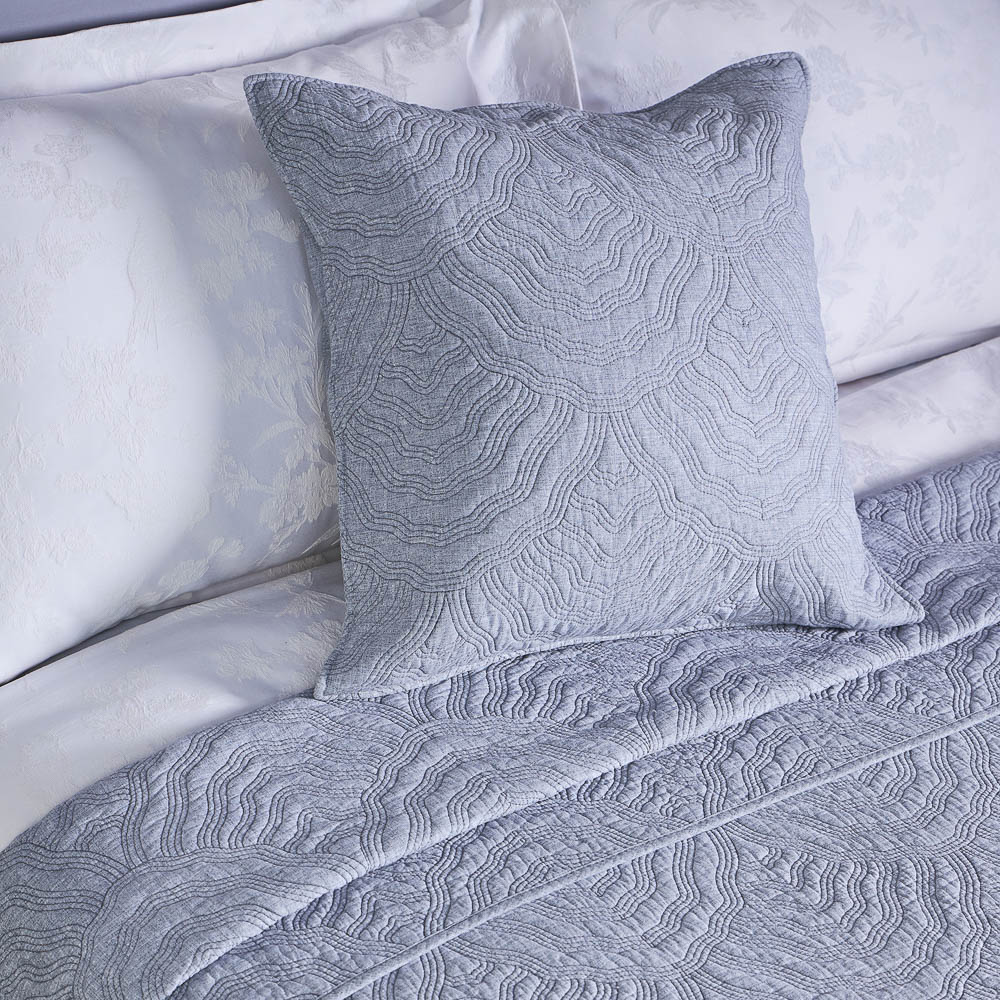 BY COLLECTION Чехол для подушки с узором 50х50см, 100% хлопок, светло-серый, арт.№ 497-095