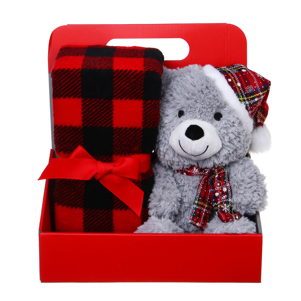 PROVANCE Щелкунчик Плед с сувениром, 75х90см, 100% полиэстер, 3 дизайна, арт.№ 492-303