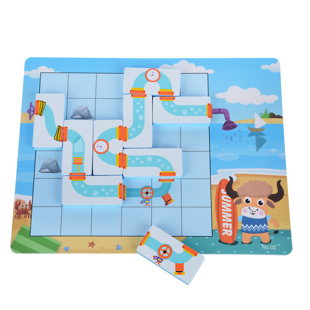 ИГРОЛЕНД Мозаика развивающая, 9-12 деталей, 32 карточки, EVA, картон, 24х20х6см, 3 дизайна, арт.№ 262-444