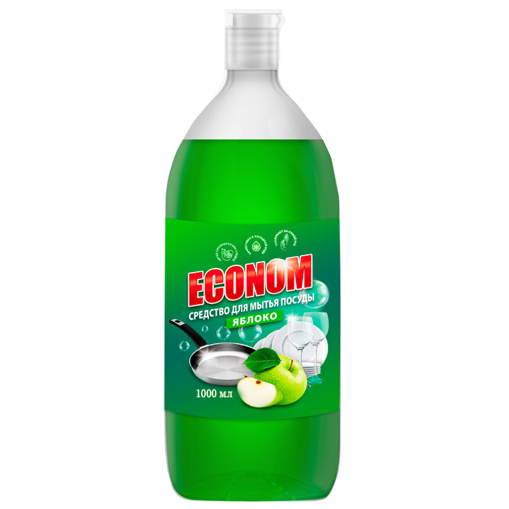 Средство для мытья посуды ECONOM зелёное яблоко", 1000мл, арт.№ 992-072