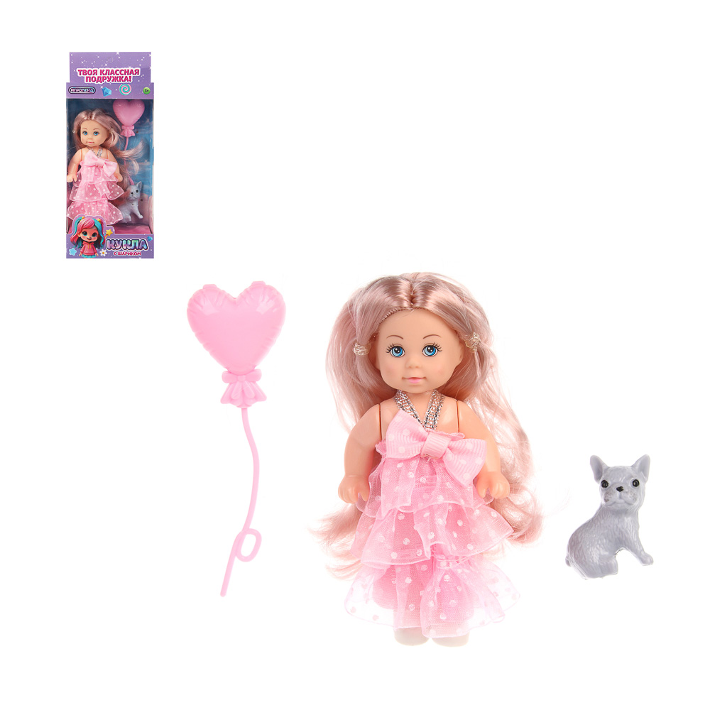 ИГРОЛЕНД Кукла 11,5 см с шариком, 8х4,5х17,4 см, ABS, PVC, микс видов, арт.№ 436-188