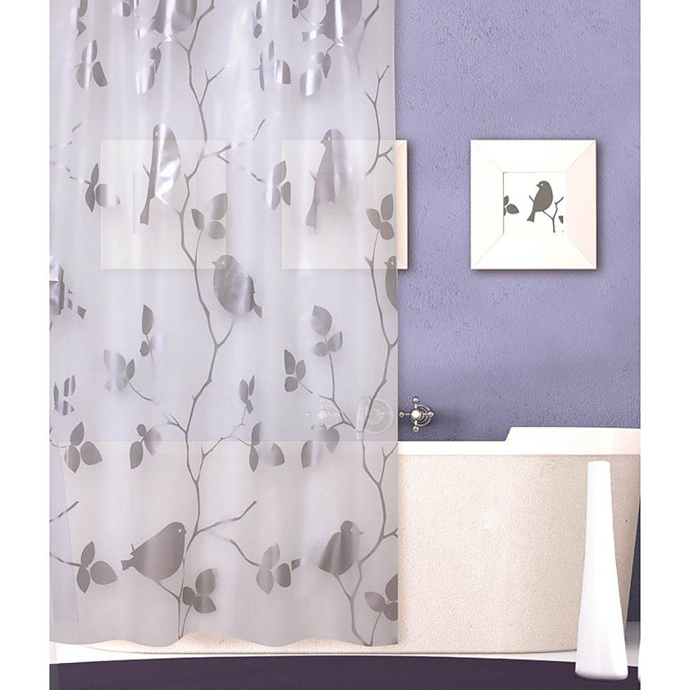 Штора для ванной SWENSA 180х180см Birds, белая, ПЕВА SWC-50-02, арт.№ 461-691