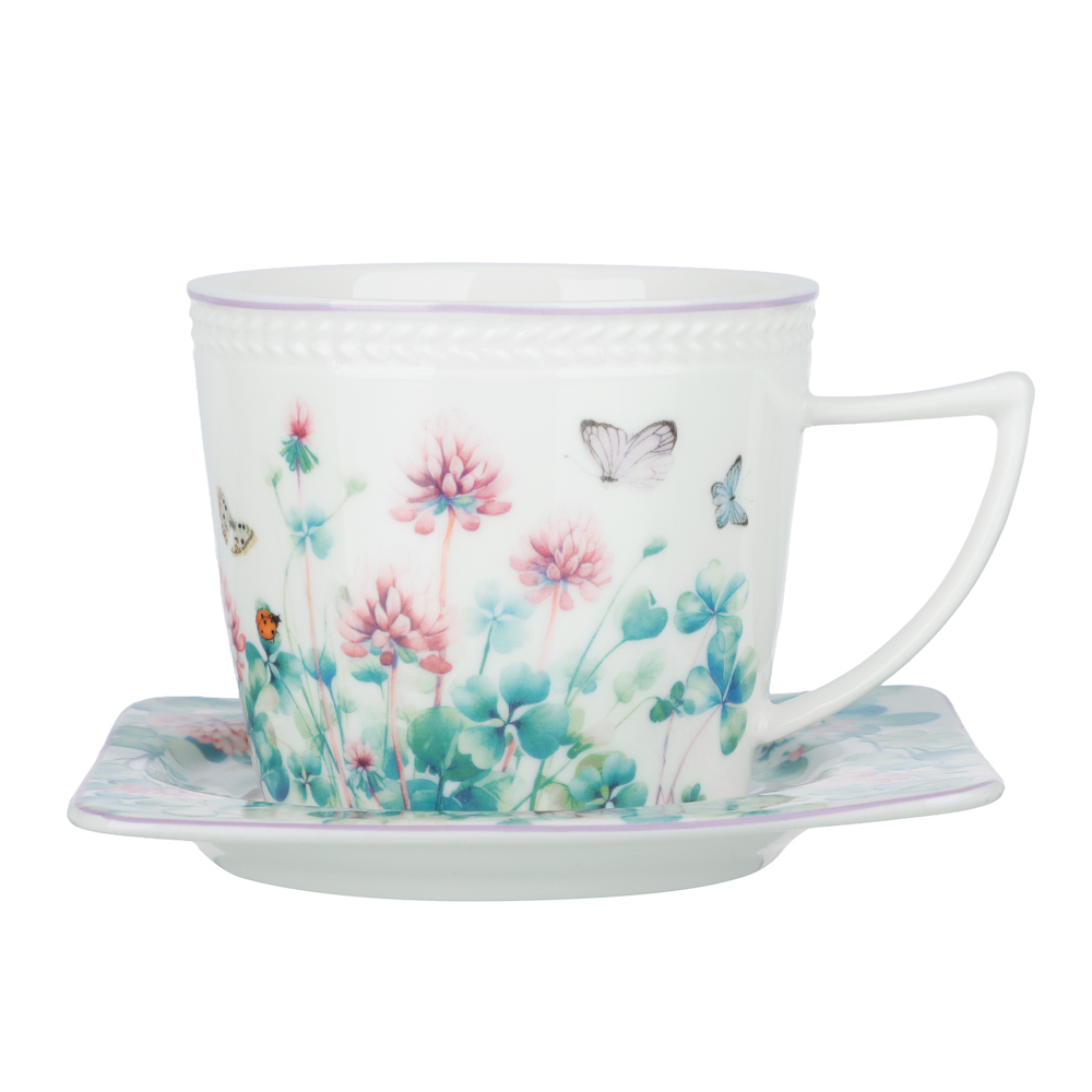 Набор чайный 2 пр., 250мл, MILLIMI, Клевер, фарфор, арт.№ 802-518