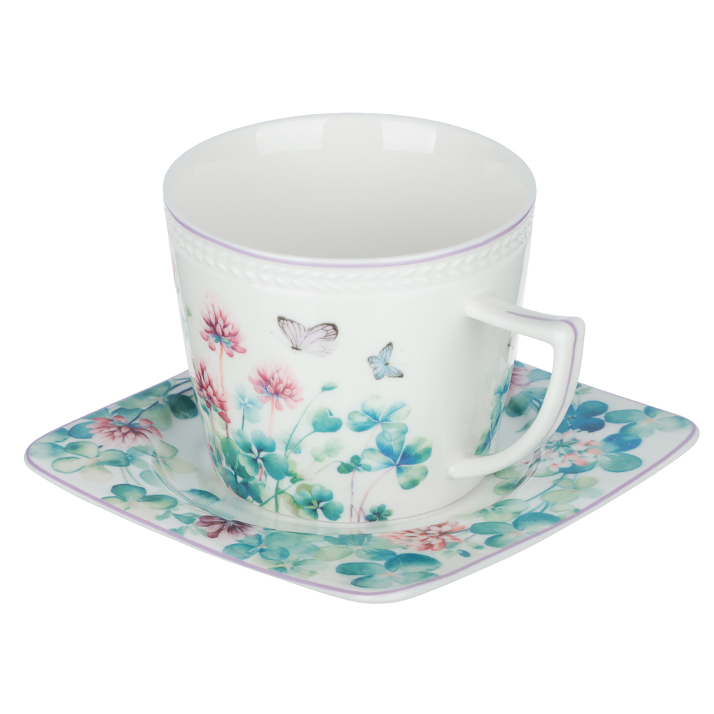 Набор чайный 2 пр., 250мл, MILLIMI, Клевер, фарфор, арт.№ 802-518