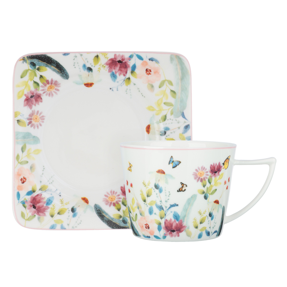 Набор чайный 2 пр., 250мл, MILLIMI, Цветы, фарфор, арт.№ 802-520